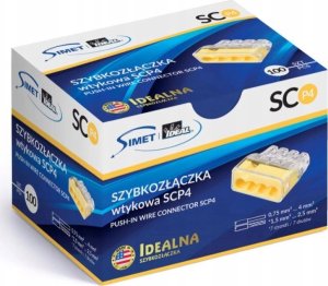 Simet Szybkozłączka wtykowa do przewodów i wielodrutów (0,75 … 4 mm²), 4 tory, 10 szt. 4