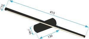 Lustro Toolight KINKIET ŁAZIENKOWY LED 40CM APP1341-W Black 7
