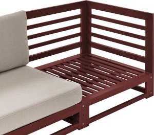 Beliani Sofa ogrodowa drewniana 2-osobowa mahoniowy brąz TRANI 3