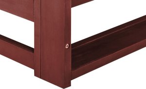 Beliani Sofa ogrodowa drewniana 2-osobowa mahoniowy brąz TRANI 6