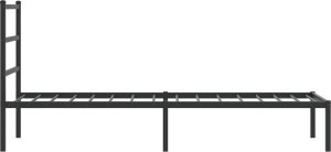 vidaXL Metalowa rama łóżka z wezgłowiem, czarna, 75x190 cm 6