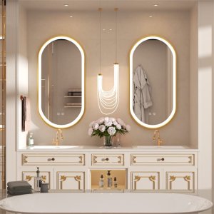 Lustro Tutumi LUSTRO ŚCIENNE LED OVL 50x100cm Złote Szczotkowane 3