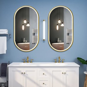 Lustro Tutumi LUSTRO ŚCIENNE LED OVL 50x100cm Złote Szczotkowane 4