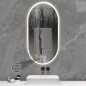 Lustro Tutumi LUSTRO ŚCIENNE LED OVL 50x100cm Złote Szczotkowane 6