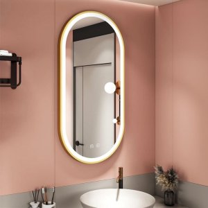 Lustro Tutumi LUSTRO ŚCIENNE LED OVL 50x100cm Złote Szczotkowane 7