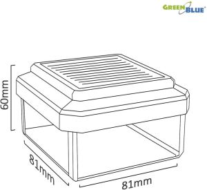 GreenBlue Lampa solarna na słupek LED 80*80 daszek kopertowy (GB127) 6