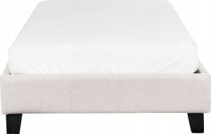 Beliani Łóżko tapicerowane ze stelażem jasnobeżowe 90 x 200 cm ROANNE 5