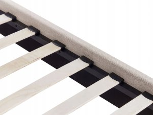 Beliani Łóżko tapicerowane ze stelażem jasnobeżowe 90 x 200 cm ROANNE 6