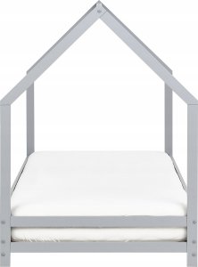 Beliani Łóżko dziecięce domek drewniane 90 x 200 cm szare APPY 4