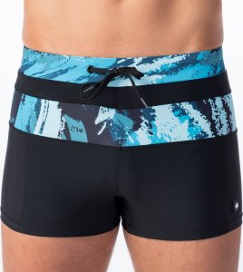 AquaWave Męskie bokserki kąpielowe Aquawave Tahu black/sea print rozmiar M 6