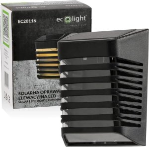 Kinkiet ECOLIGHT2 Oprawa solarna Ecolight SOE-2 EC20116 kinkiet zewnętrzny oprawa ścienna 1x0.25W LED 4000K czarna 5