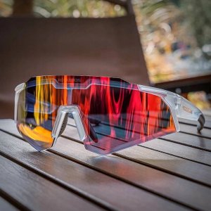 RockBros Okulary rowerowe fotochromowe z filtrami UV 400 UVA i UVB białe 3