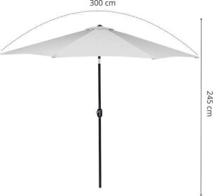 Springos Parasol ogrodowy łamany 300 cm duży z korbką na balkon, taras jasnoszary UNIWERSALNY 20