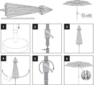 Springos Parasol ogrodowy łamany 300 cm duży z korbką na balkon, taras jasnoszary UNIWERSALNY 7
