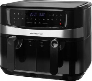 Frytkownica beztłuszczowa Emerio Emerio AF-126672.4 frytkownica Podwójny 9 l Autonomiczny 2400 W Frytkownica na gorące powietrze Czarny 2