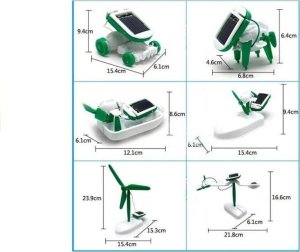 LeanToys Edukacyjny Zestaw Robot Solarny Do Złożenia 6 w 1 Auto Wiatrak 10