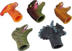 LeanToys Pacynki na Palce Dinozaury Kolorowe 5 Sztuk 3
