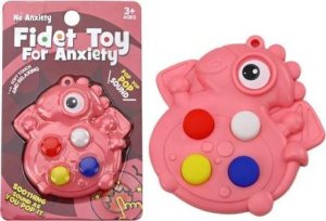 LeanToys Pop It Dinozaur Antystresowy Sensoryczny Różowy Kieszonkowy 4