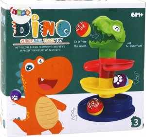 LeanToys Edukacyjna Zjeżdżalnia Dla Kulek Sorter Zielony Dinozaur 3