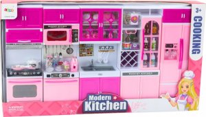 LeanToys Zestaw Mebli Kuchennych dla Lalek Lodówka Kuchenka Akcesoria Różowy 6