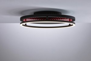 Lampa sufitowa Paulmann Plafoniera SPACEGLOW ONE LED 3D DIM RGB rainbow 38W 3900lm 3000-6500K pilot 230V czarny matowy / metal 7