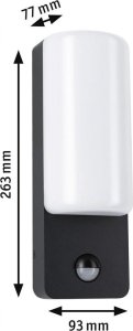 Kinkiet Paulmann Oprawa elewacyjna BONNIE LED PIR 8.5W 560lm 3000K IP44 230V antracyt aluminium 3