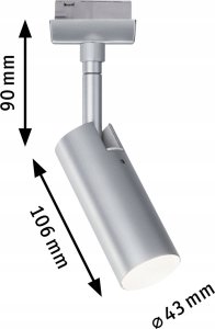 Paulmann Reflektor na szynoprzewód URail TUBO LED 3-STEP DIM 4W 150lm 4000K 230V chrom matowy/ metal 5