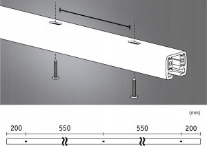 Paulmann Szynoprzewód URail system 1,5m 230V chrom mat / metal 4