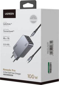 Ładowarka Ugreen Nexode Pro 1x USB-A 2x USB-C  (UGR1837) 3