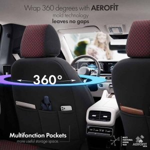 AMiO Komplet pokrowców na fotele samochodowe OTOM SPORT PLUS 103 BURGUNDY NZ 2