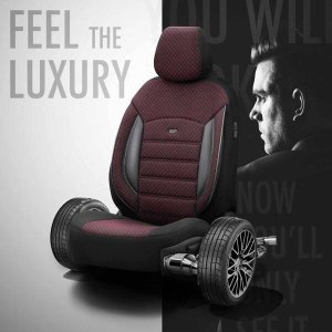 AMiO Komplet pokrowców na fotele samochodowe OTOM SPORT PLUS 103 BURGUNDY NZ 4