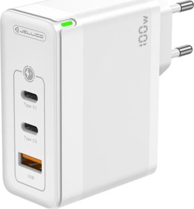 Ładowarka Jellico Ładowarka Sieciowa GaN 100W 1x QC3.0 USB + 2x PD USB-C Jellico C118 biała 4
