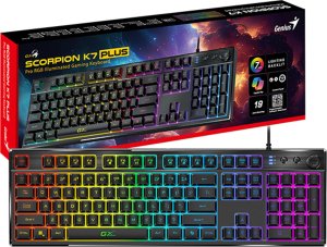 Klawiatura Genius GX Gaming Scorpion K7 Plus, klawiatura czesko-słowacka, do gry, przewodowa (USB), czarna, COPILOT 4