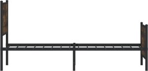 vidaXL Rama łóżka z wezgłowiem i zanóżkiem, przydymiony dąb 90x200 cm 6