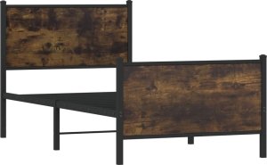 vidaXL Rama łóżka z wezgłowiem i zanóżkiem, przydymiony dąb 80x200 cm 2