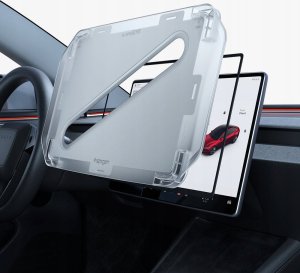 Etui do nawigacji Spigen Tesla EZ Fit Anti Glare Screen Protector 1 Pack, transparency - Tesla Model 3 (2024) 11