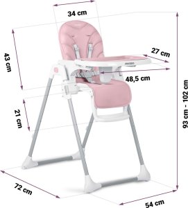 Ricokids Krzesełko do karmienia Tulo różowe 15