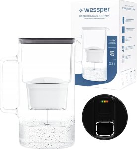 Dzbanek filtrujący Wessper Dzbanek D2 Borosilicate FutureFlow Aquamax (WES201-FF-BK) 2