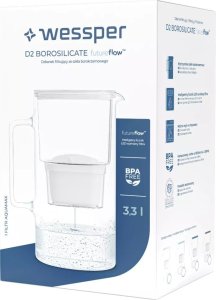 Dzbanek filtrujący Wessper Dzbanek D2 Borosilicate FutureFlow Aquamax (WES201-FF-BK) 3