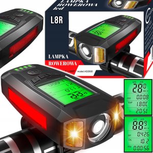 Carruzzo L8R LAMPKA ROWEROWA LICZNIK LCD 2 w 1     KLAKSON 44
