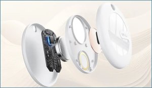 MiLi Lokalizator GPS biały + brązowe etui w formie breloka MiTag 5