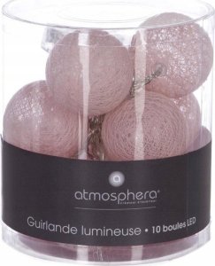 Lampki choinkowe Atmosphera Girlanda świetlna, świecące LED kule, lampki, 10 szt, jasno różowe 2