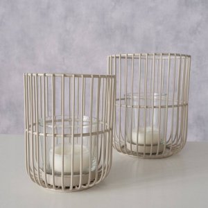 Boltze Metalowy lampion CINDY, beżowy, 2 sztuki 2