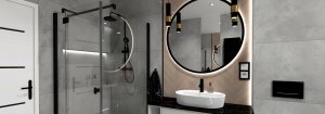 Bateria prysznicowa Omnires Omnires bateria bidetowa podtynkowa z natryskiem Y czarny SYSYBI2BL 5