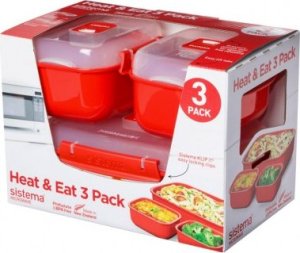 Sistema Heat & Eat 3 Pack, Set, Red, Polypropylene (PP), Transparent, New Zealand, 141 mm 2