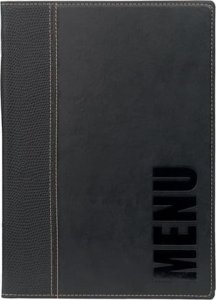 Securit Menu Kortholder A5 25x19 cm Securit Trendy viser 4 A5 sider Læderomslag Sort,10 stk/krt 2