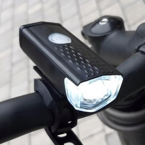 VERGIONIC MOCNA LAMPKA ROWEROWA PRZEDNIA LED 3 TRYBY 300 LM USB 800mAh WODOODPORNA 2