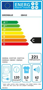 Suszarka do ubrań GreenBlue Suszarka elektryczna bębnowa do ubrań GreenBlue, 3kg wsad, GB410 9