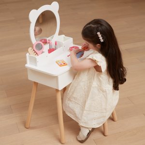 Viga Toys VIGA Duża Toaletka Drewniana Biała z Lustrem i Krzesełkiem 4
