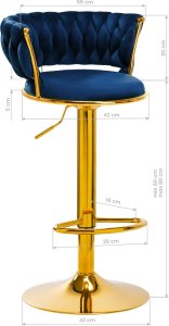 Activeshop 4Rico Hoker barowy QS-B313a aksamit granatowy 9